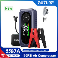 BUTURE 5500A Power Bank BC02 Car Jump Starter Portable 150PSI Air Pump Car Battery Emergency Boosters Car Starter