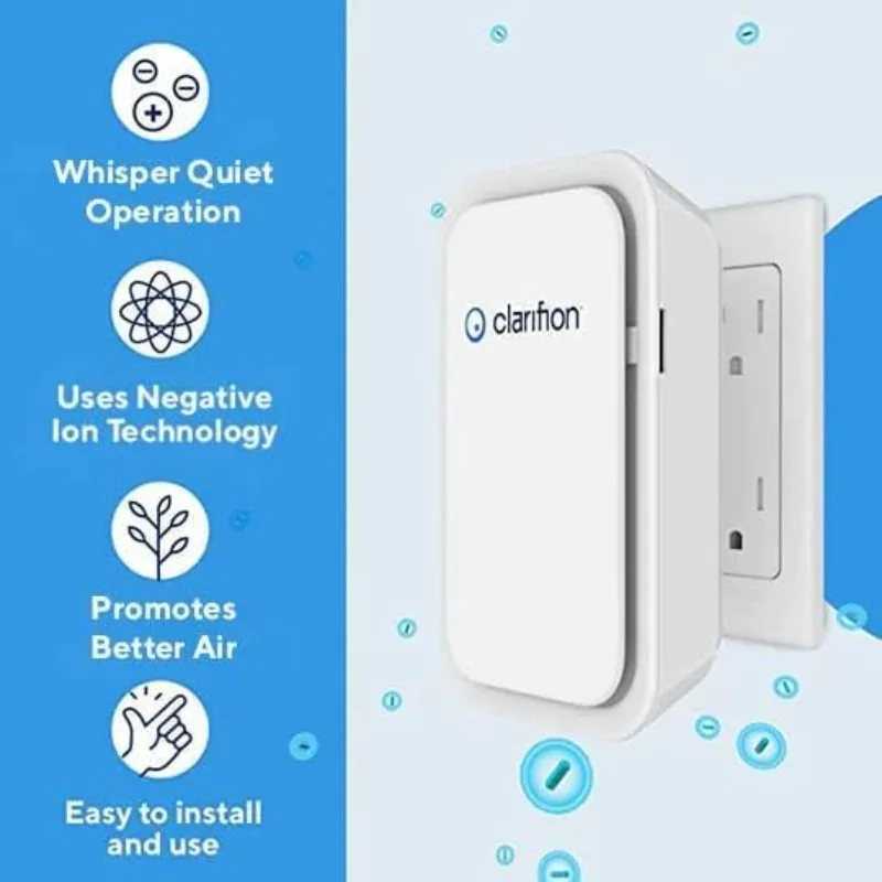 Clarifion - Air Ionizers for Home (6 Pack), Negative Ion Filtration System, Quiet Air Freshener for Bedroom, Office, Kitchen