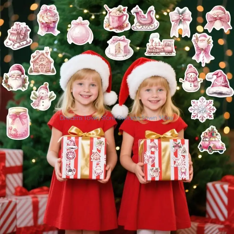 HX6A Christmas Themed Cartoon Stickers Set Waterproof PVC Material Tablet Accessories