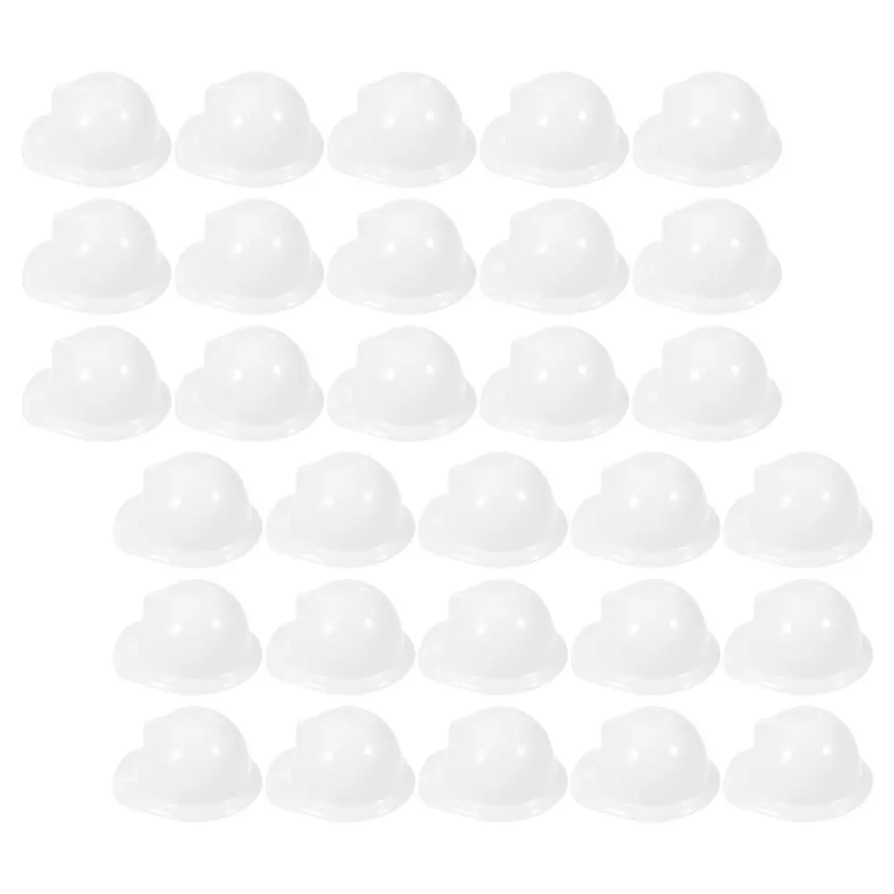 40Pcs Plastic Mini Helmets Reusable Safety Caps for Craft Projects Party Favors Cake Decorations Tiny Construction Hats