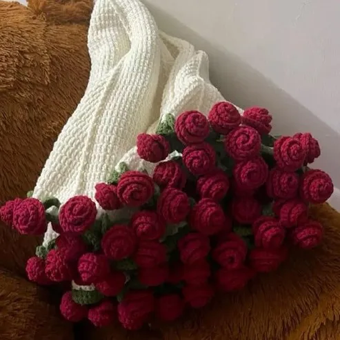 Imagen 3: Manta de ramo de rosas, mantas hechas a mano, accesorios de fotografía, manta creativa, manta diaria que cubre regalo de flores