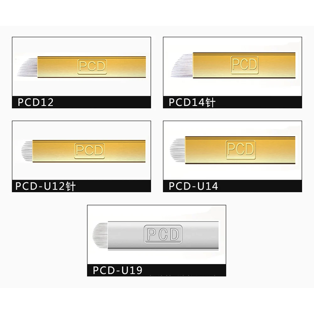 PCD 마이크로블레이딩 바늘, 영구 메이크업 수동 눈썹 블레이드 바늘, 3D 자수 수동 문신 펜