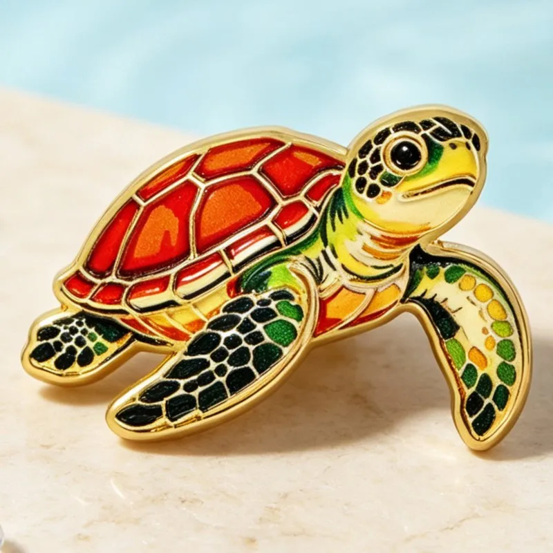 Vibrant Ocean Animal Enamel Pin Cute Sea Creature Brooch Lapel Badge For Backpack Hat Coat Ocean Life Fashion Holiday Gift Kids view 3