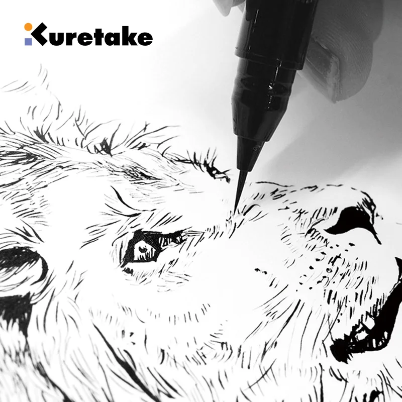 

Япония Wu Zhu ZIG ультратонкая кисть для рисования с крючком, ручка для рисования студентов с художественной кистью, черная