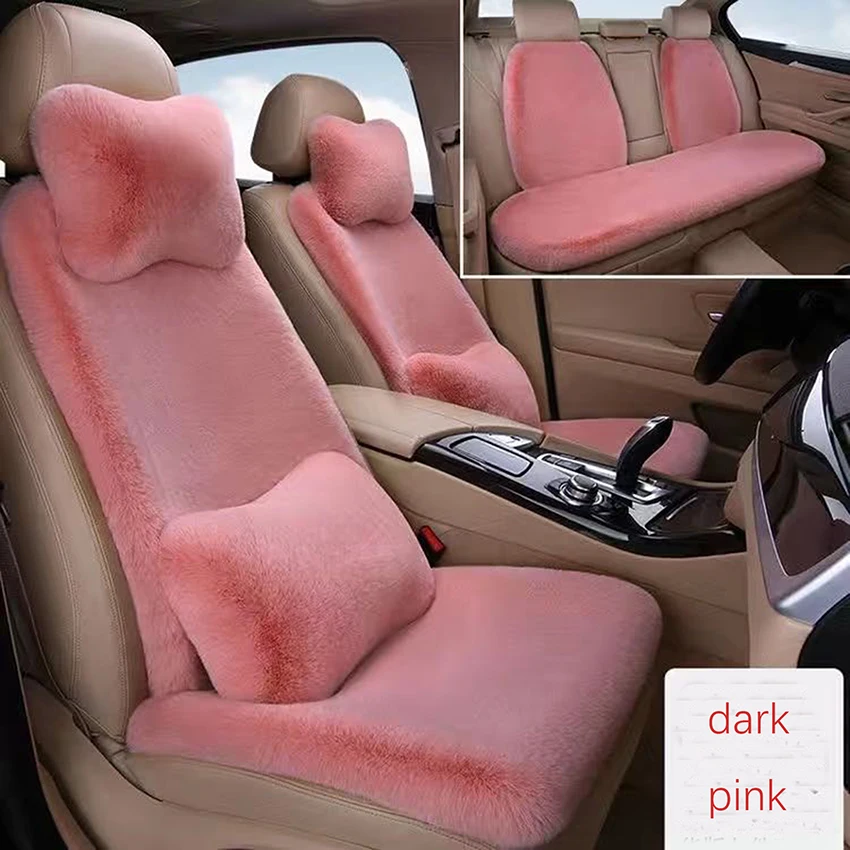 Car Seat Cover Faux Fur Warm Car Seat Covers Faux Plush Cute Fundas Coche Asiento Universal Decorative Accessories