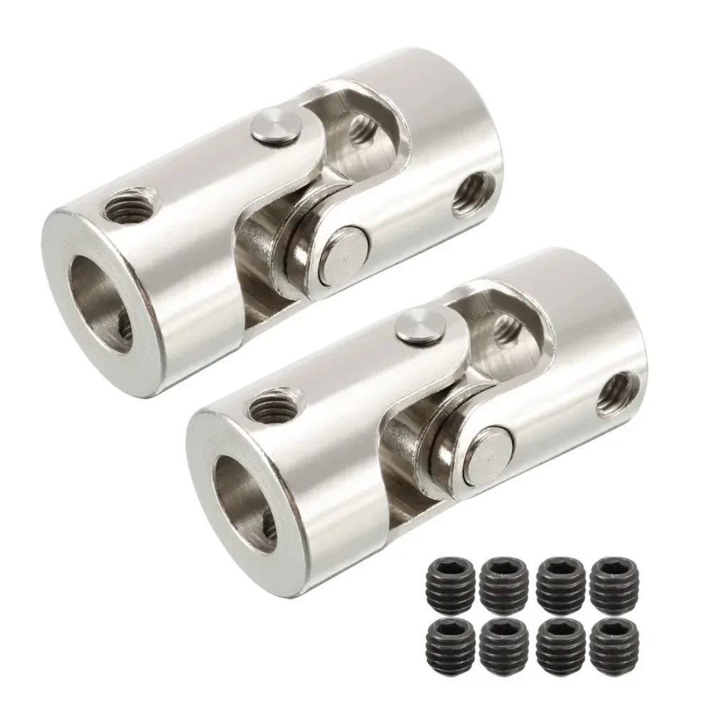 2pcs Rotatable Universal Joint 6mm to 8mm 4mm to 10mm Bore Dia Steering Gear UJoint Coupler Shaft Coupling for RC boat Car Truck