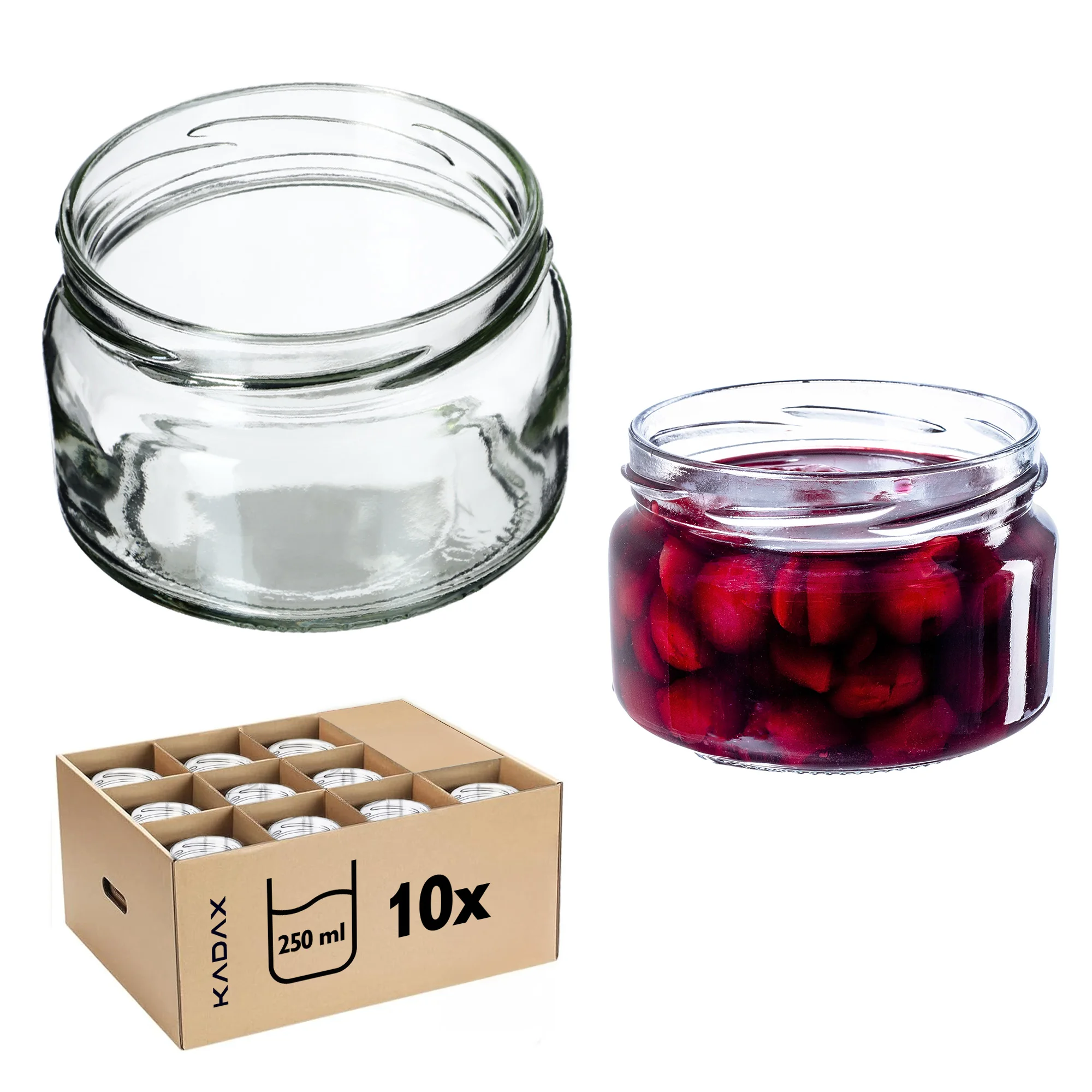 KADAX 10x pot pot 250ml glas voorbereide honingjam voor kaarsen