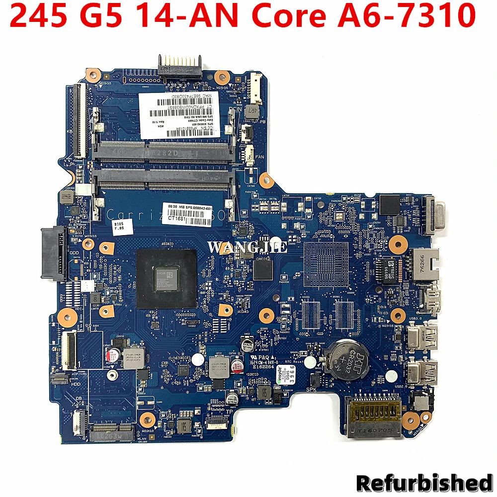 

100% Working Laptop Motherboard For HP 245 G5 14-AN Core A6-7310 Refurbished 6050A2822801 858043-001 858043-601 AM7310