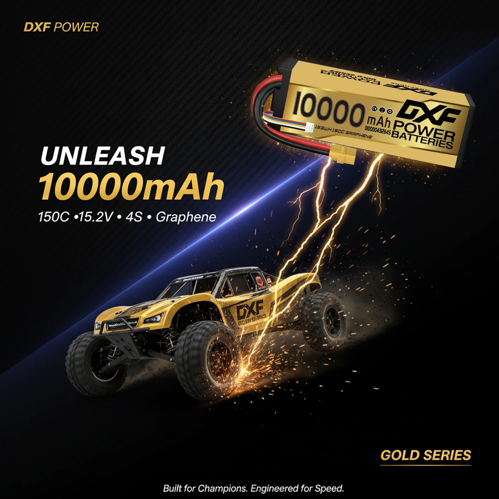 4S 15,2V 10000mAh 150C Lipo-Akku mit XT90 EC5 Stecker Hardcase für 1/8 Buggy Truggy Offroad Auto Boot LKW Flugzeug RACIN