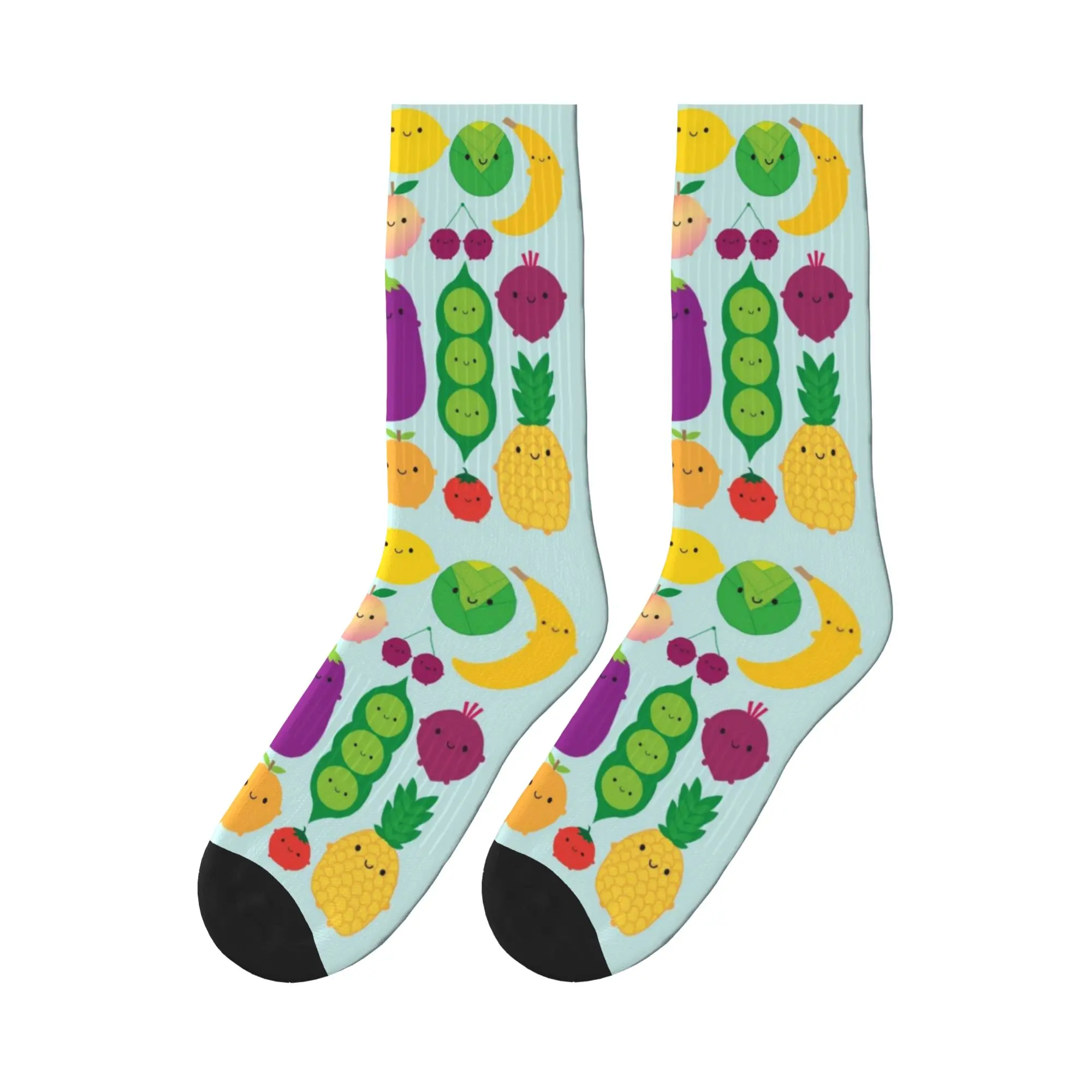 

5 A Day Fruit and Vegetables Sports Socks Super Soft Stockings All Season Long Socks for Man's Woman's Gifts