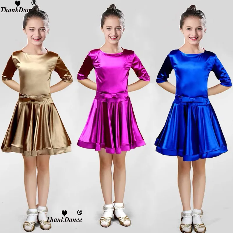 

Girl Dance Children's Latin Dance Costume for Professional Competition Girls Large Swing Dress Girl Latin Training Performance