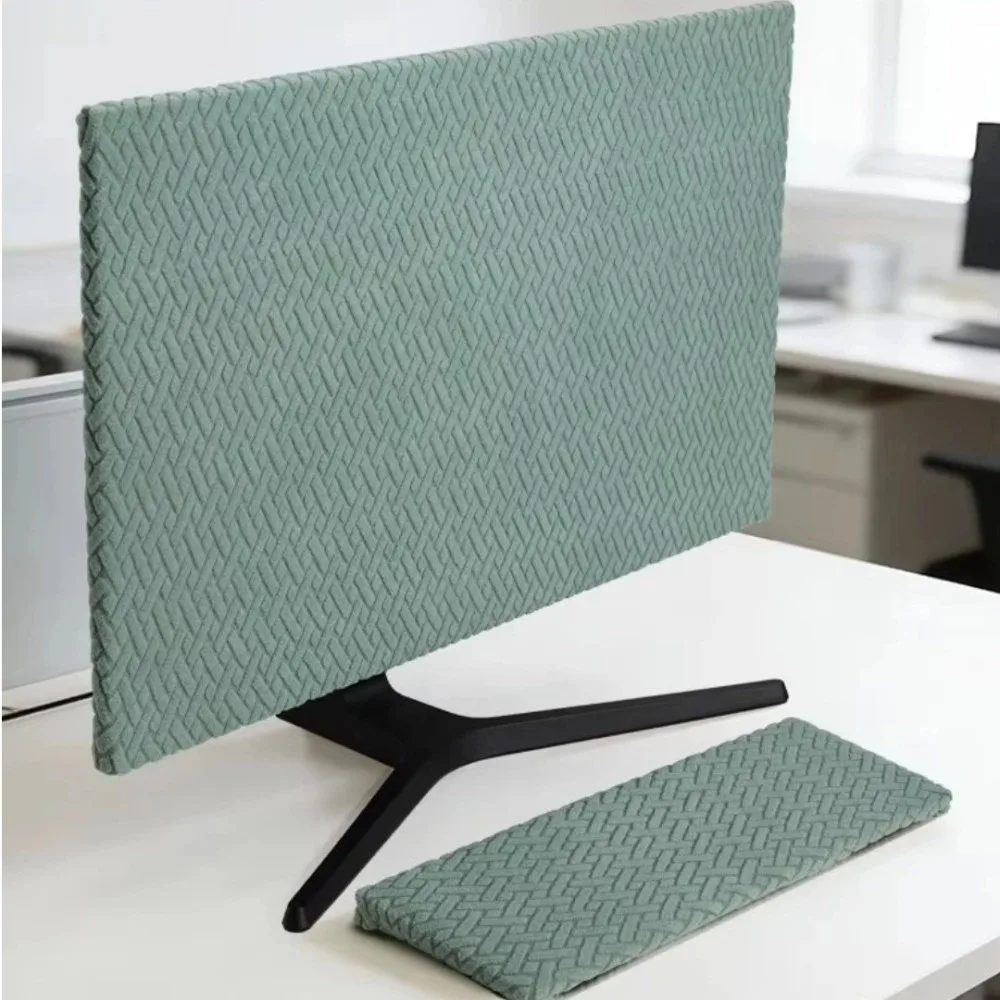 27-30inches Dustproof Cover Elastic Full Coverage Computer Dust Cover Thickened Keyboard Cover Screen Monitor Case