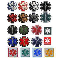 Medical Reflective Patches Medic Rubber PVC Paramedic Doctor Emergency Rescue Embroidered Chevron Patches For Clothing