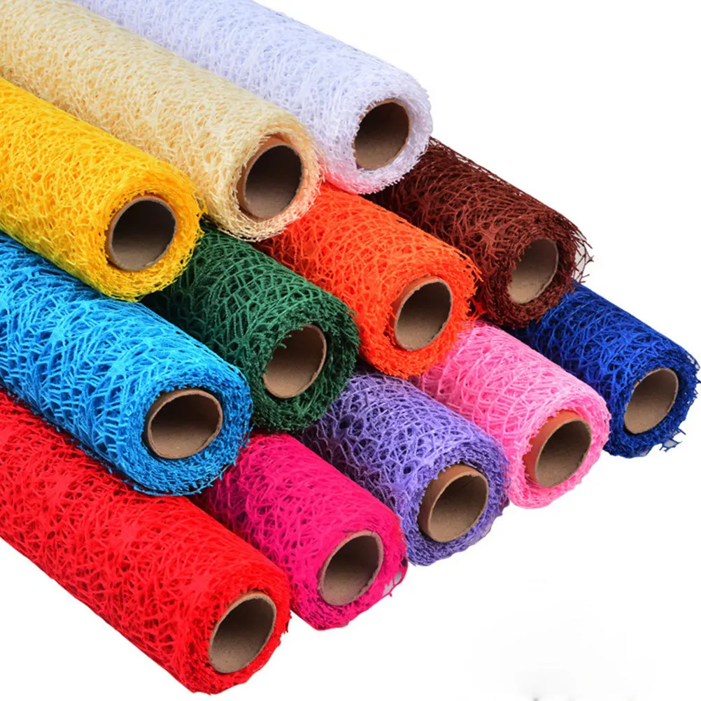 

DIY Gauze Roll Bright Color Jacquard Net Charm Sea Blue Curtain Backdrop Tree Pendant Festival Wedding Decor Craft