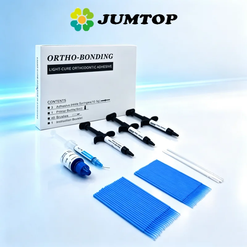 JUMTOP Dental Orthodontic Light-cure Bonding Adhesive Kit with Paste and Primer for Bracket