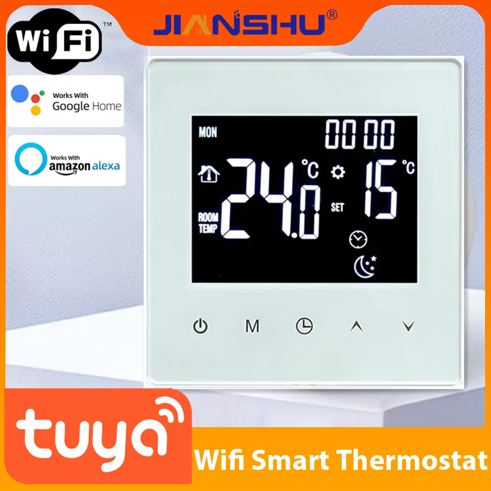 

Jianshu Tuya Smart Thermostat with Wifi Sensor Digital Temperature Controller Thermostat 220V Alexia For Home Google Assistant