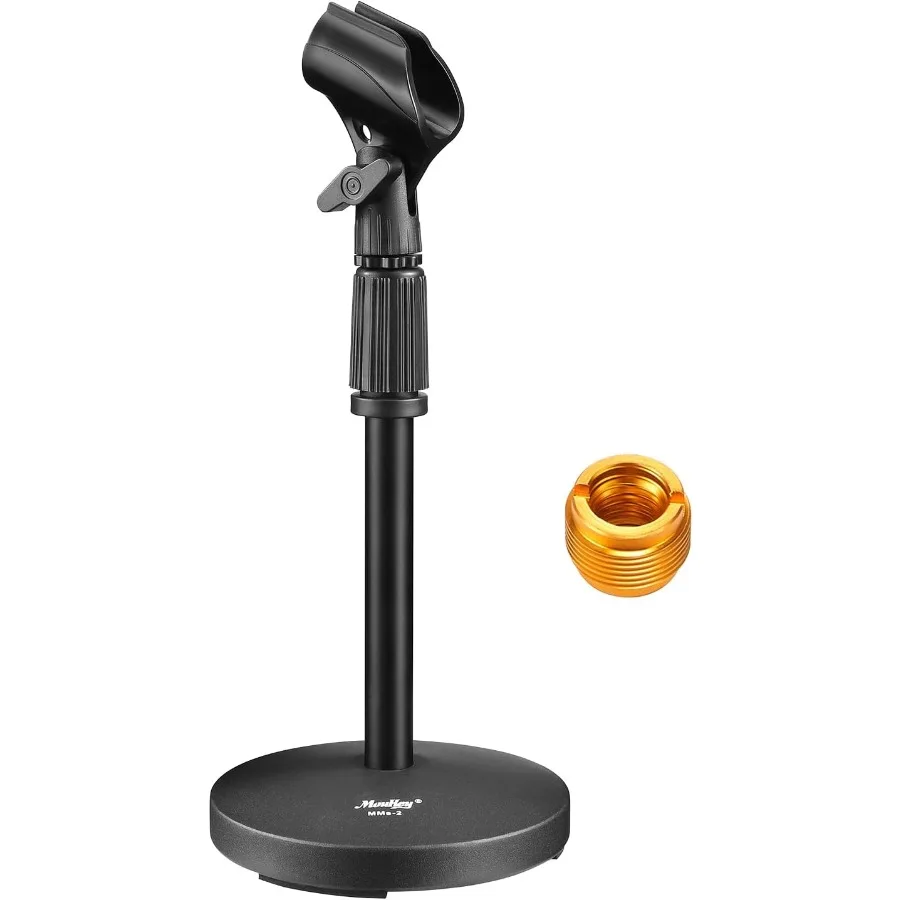 

Moukey Desktop Microphone Stand Adjustable Table Mic Stand with Mic Clip and 5 8 Male to 3 8 Female Screw for Blue Yeti Snowbal