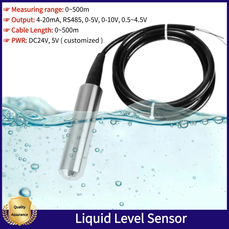 

Liquid Water Level Transmiiter 5m Water Level Transducer 4-20mA Submersible Water Liquid Level Sensor Transmitter