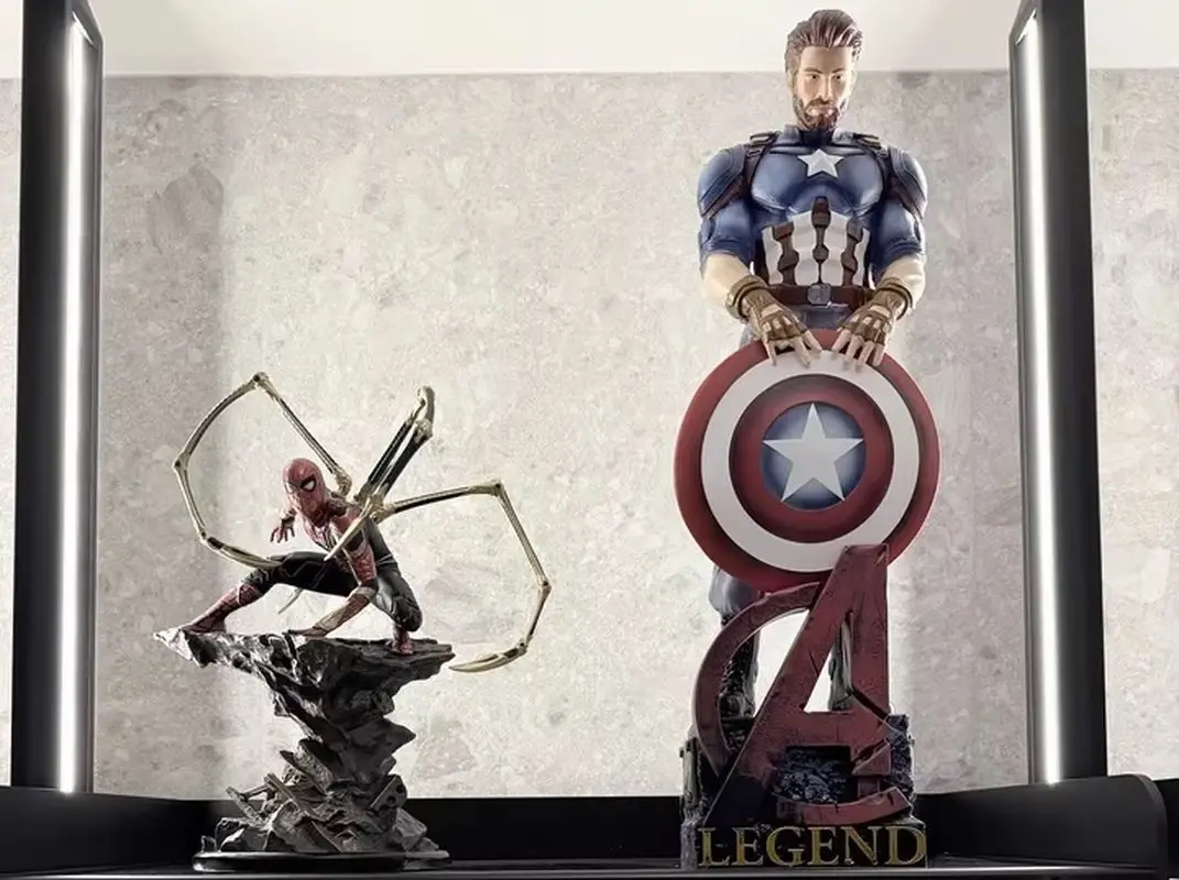 

54cm Movie Captain America Avengers Action Character Figurine Full Body Sculpture Desktop Ornament Collection Model boy gift