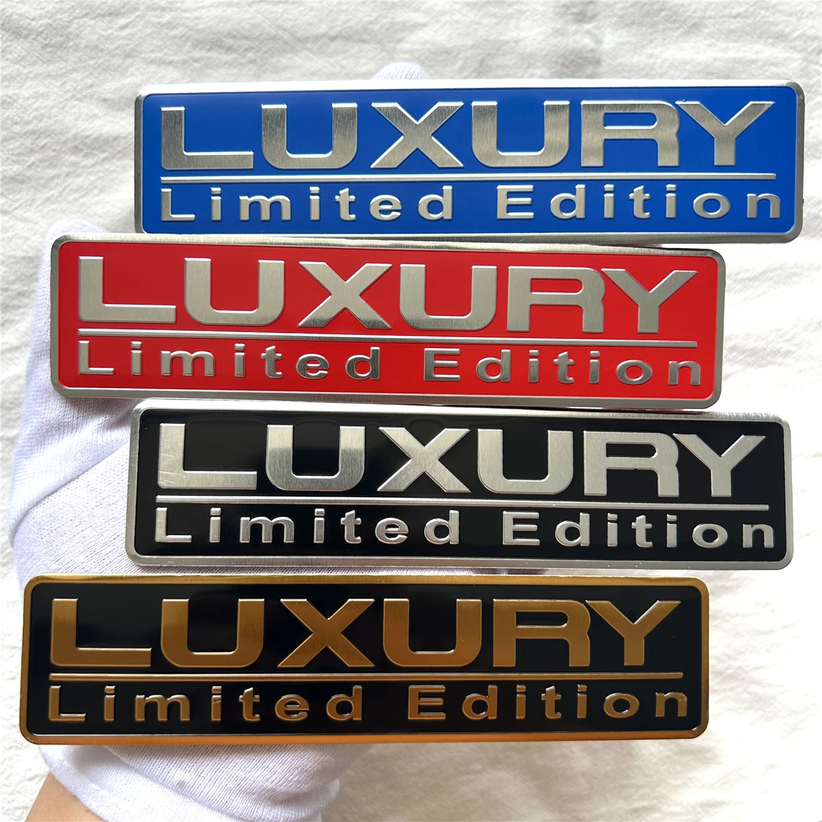 Aluminum alloy LUXURY Limited edition car logo is suitable for sticker decal decorative on the side of the trunk of the trunk