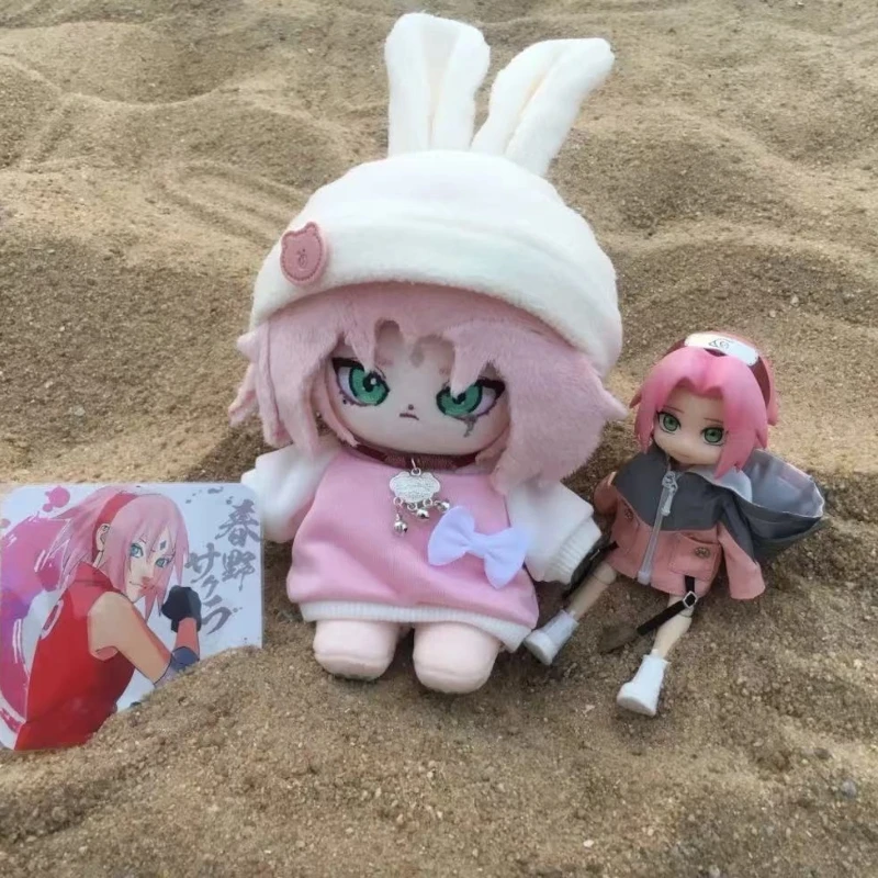 Stuffed 10cm Anime Na ruto - Sakura Haruno Attribute Cartoon Plush Doll Toy COS Dress-up Children Adults Collectible Cotton Gift