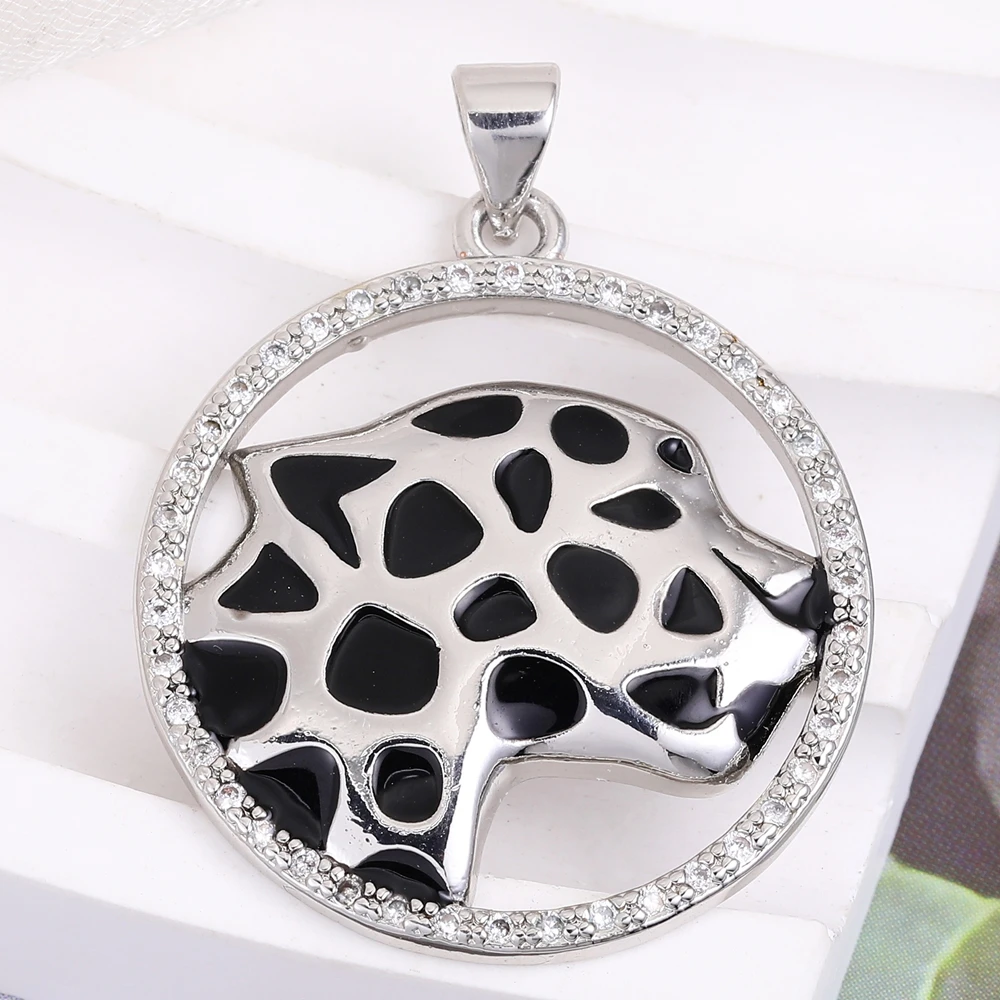 Juya Handmade Micro Pave Zircon 18K Gold Plated Animal Panther Lion Leopard Charms For DIY Women Luxury Pendant Jewelry Making