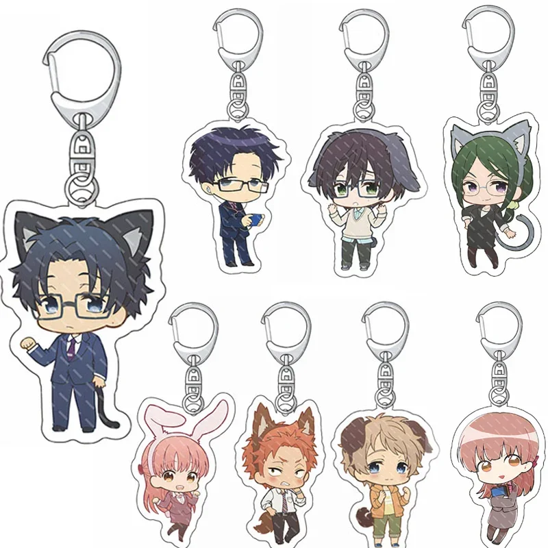 Cartoon Anime Love Is Hard Keychain Acrylic Figure Momose Narumi Nifuji Hirotaka Pendant Key Chain Cosplay Fans Jewelry Gift