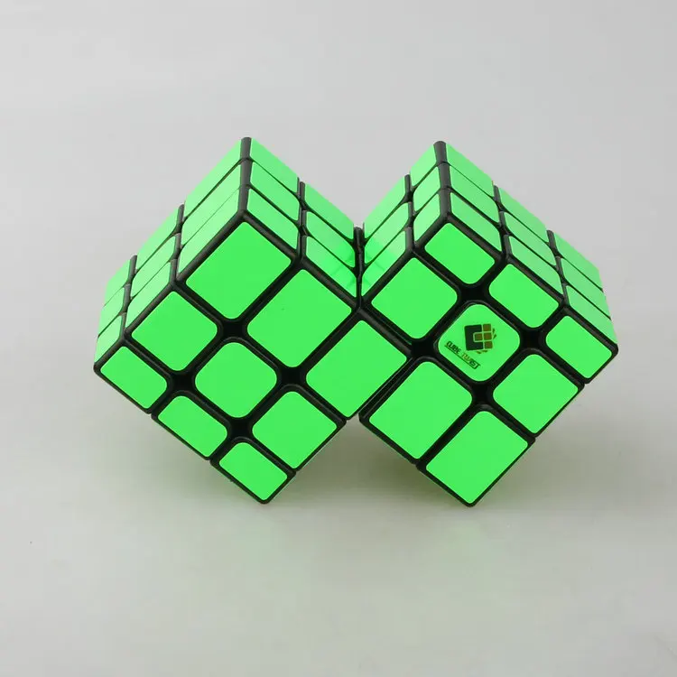 

[Wisdom] 3x3 Magic CubeUnqual Distance Mirror Cube Черный фон Флуоресцентная зеленая наклейка Подключенный куб Непоседа игрушки в подарок