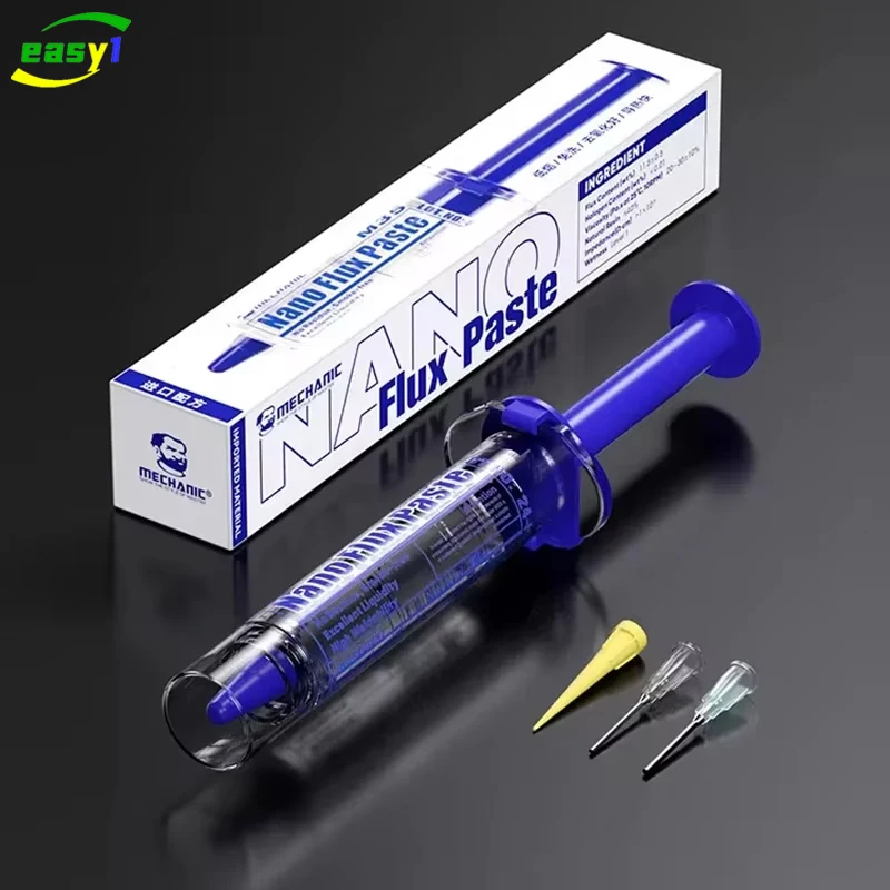 MECHANIC M35 Lead-Free Syringe Solder Flux Paste Transparent Soldering Grease for Mobile Phone Motherboard Repair Welding Tools