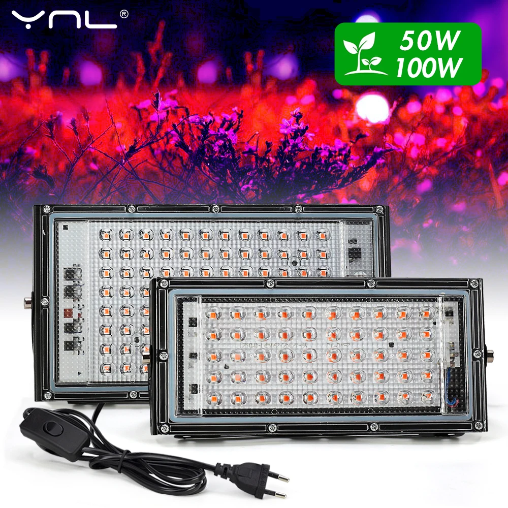 50W 100W 150W LED Grow Light AC 220V LED Floodlight Phyto Lamp Full Spectrum Indoor Plants Hydroponic Greenhouse Growth Lighting