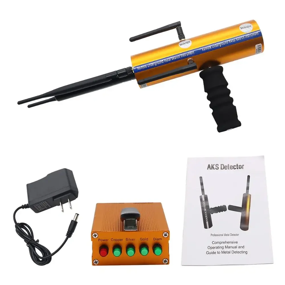 Handheld AKS Long Range Gold Metal Detector Gems Diamond Finder With Five Antennas