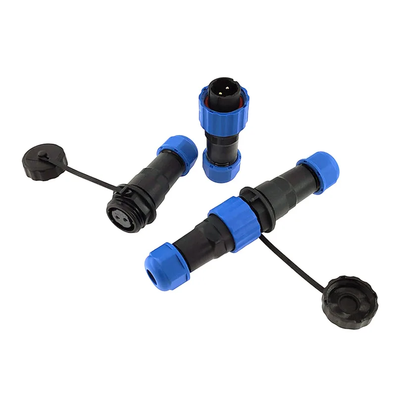 SP16 Waterproof Docking Connector 2/3/4/5/6/7/8/9 Pin IP68 Power Cable Connector Male Plug and Female Socket