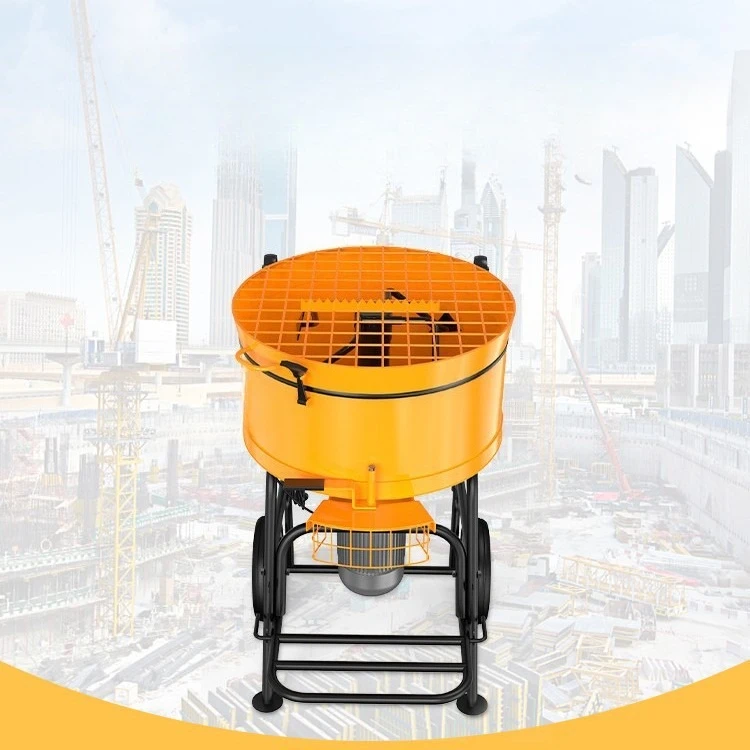 Forced Action Electric Cement Mixer - 120L Portable Pan Type Concrete Mixer with Heavy Duty Screed