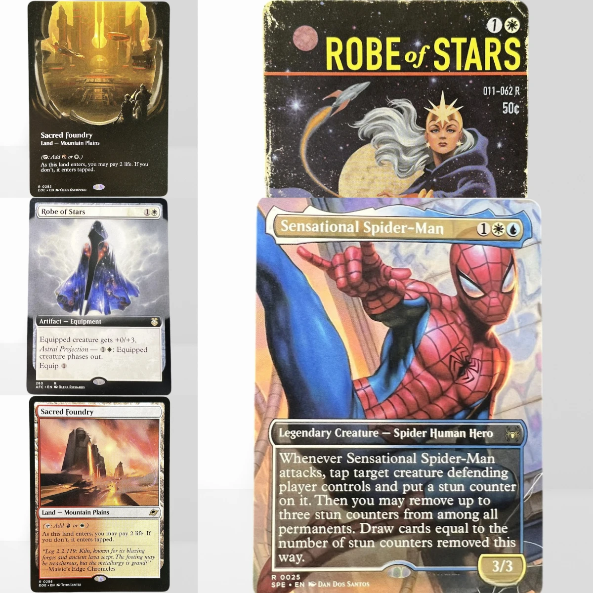 HOLO39-1-R-S TCG Proxy Mágico Sensational Spider-Man Renovada Capa de Solidaridad de las Estrellas Savai Triome German Black Core