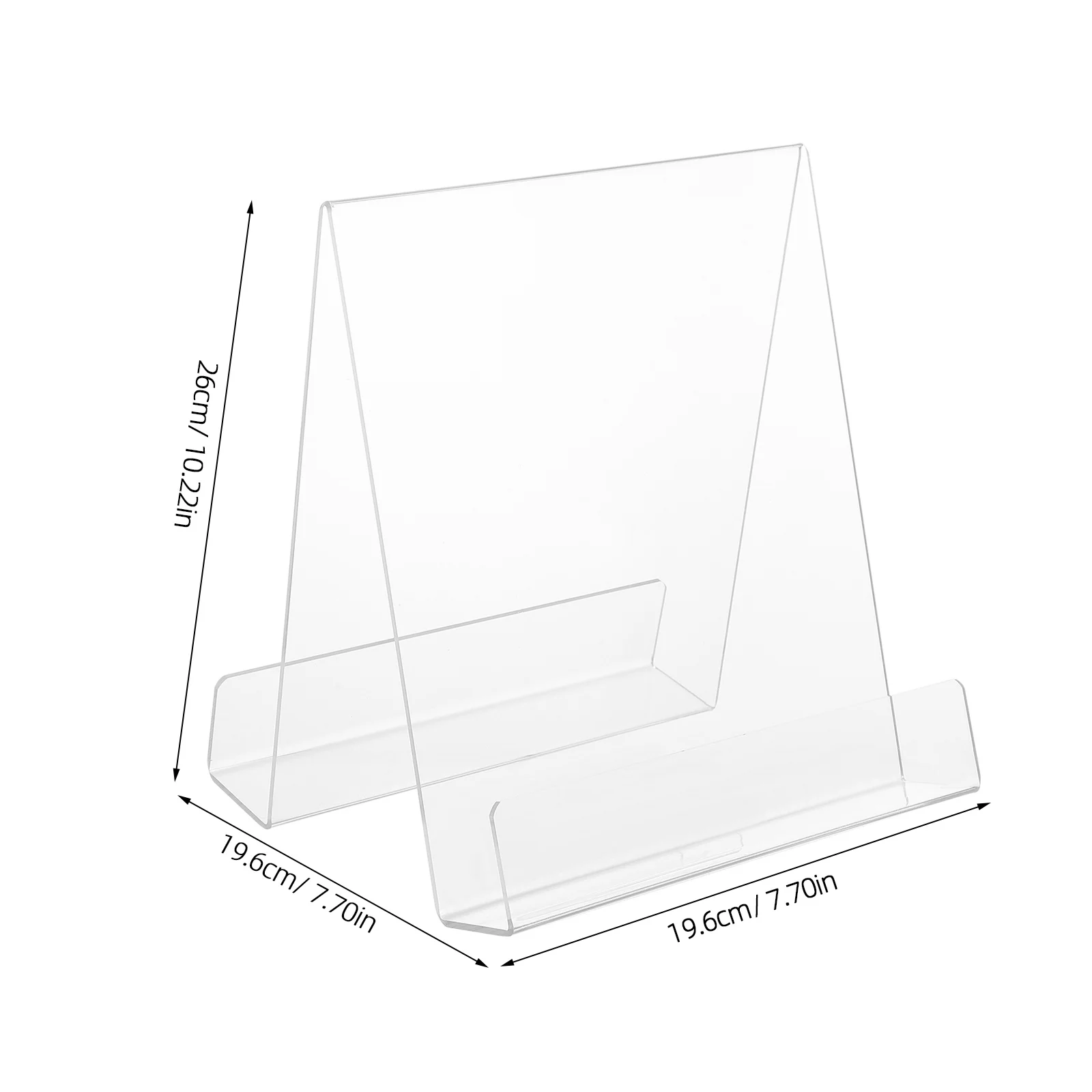 رف كتب أكريليك على الوجهين لسطح المكتب للكتب والمجلات وحامل عرض منظم وحامل كتب شفاف ورف تخزين