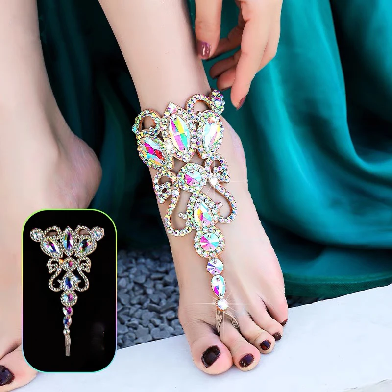 Belly Dance Hand Accessories Or Foot Accessories Female Adult High-end Diamond-Studded Bracelet/Anklet Performance Accessories