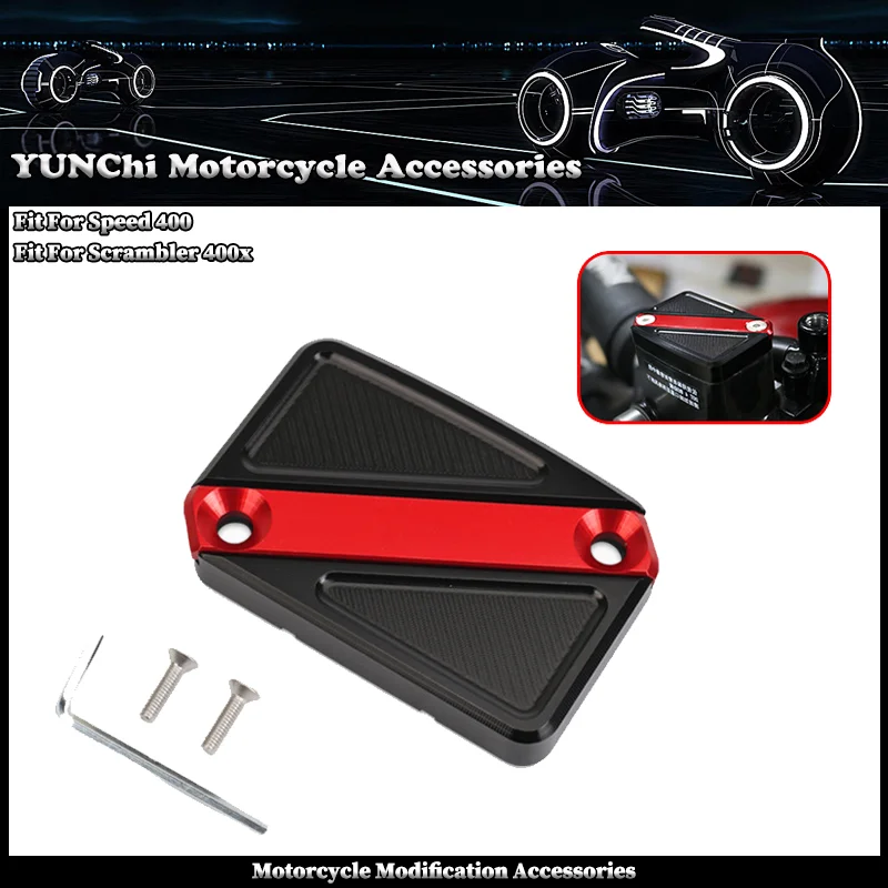 Motorcycle CNC Front Brake Fluid Reservoir Cap Cylinder Cover Fit For Speed 400 Scrambler 400x 400X