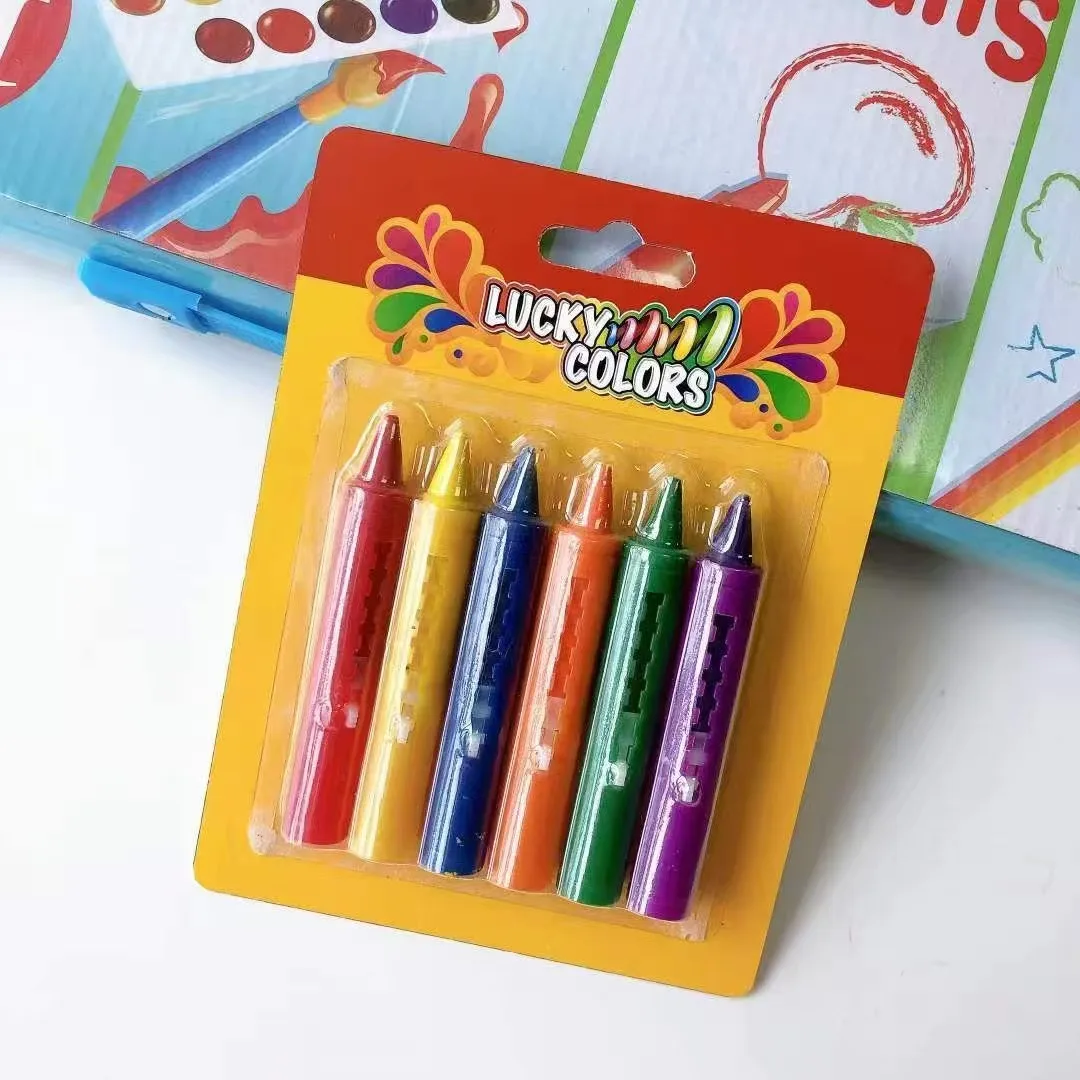 Ensemble de Crayons de bain lavables, marqueurs colorés et faciles à nettoyer pour les jeunes, jouet Graffiti amusant pour dessiner dans la baignoire, 6 pièces