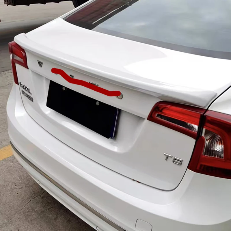 Suitable for Volvo S60 rear trunk lid spoiler fender carbon black sport modified parts 2011-2019