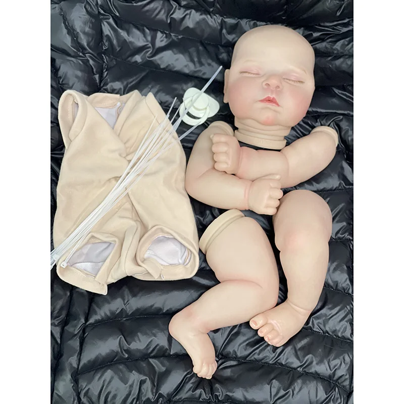 NPK 21inch Already Finished Painted Reborn Doll Parts Peaches  Cute Baby 3D Painting with Visible Veins Cloth Body Included