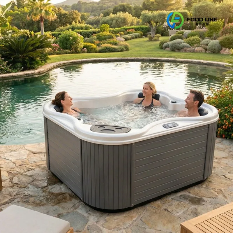 2026 New FL Customized Outdoor Heated Acrylic Massage Spa Pool | Modern Above Ground Whirlpool for Villa Hotel