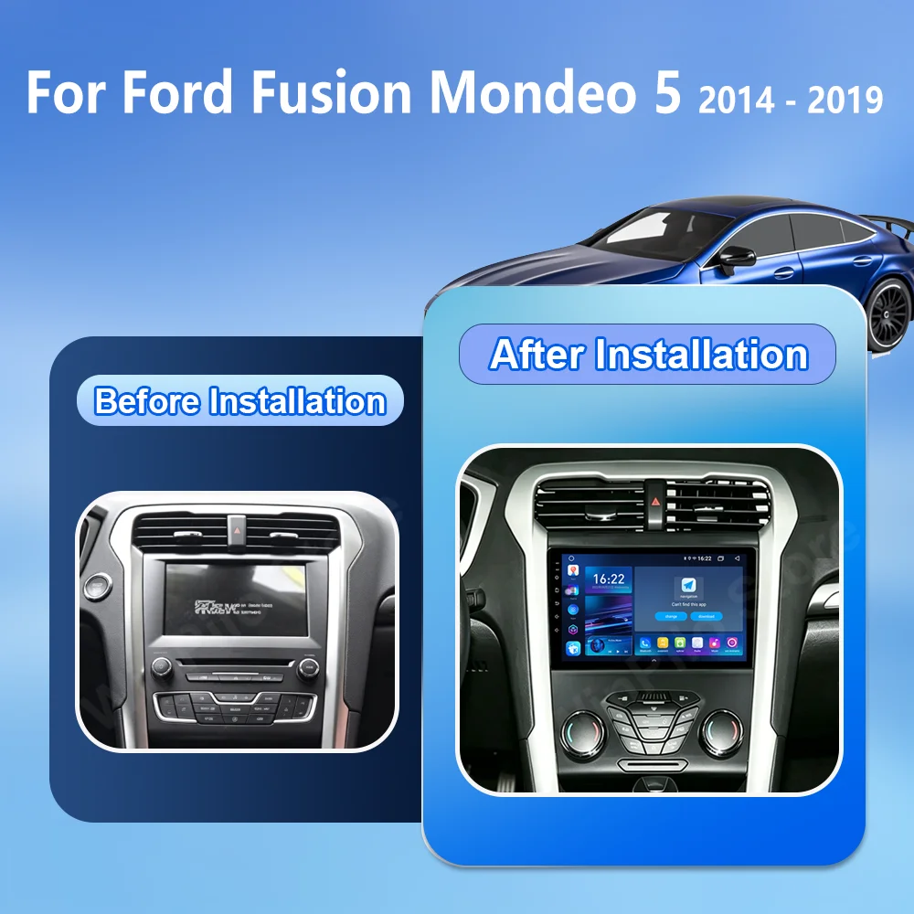 Android 16 Carpaly For Ford Fusion Mondeo 5 2014 2015 2016 2017 2018 2019 Auto Multimedia Video Player Wireless Carplay WiFi GPS