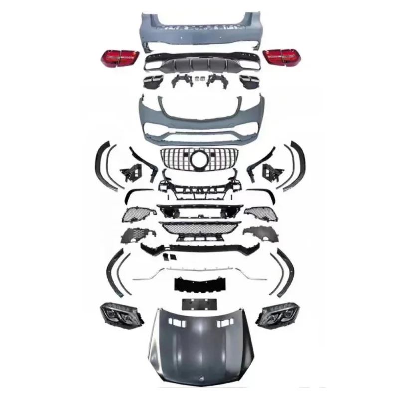 Suitable GLS63 Car Bumper Front Rear for Mercedes GL Class X166 Gl350 Gl450 Upgrade to Gls 63 AMG 2013-2015 Headlight Tailli