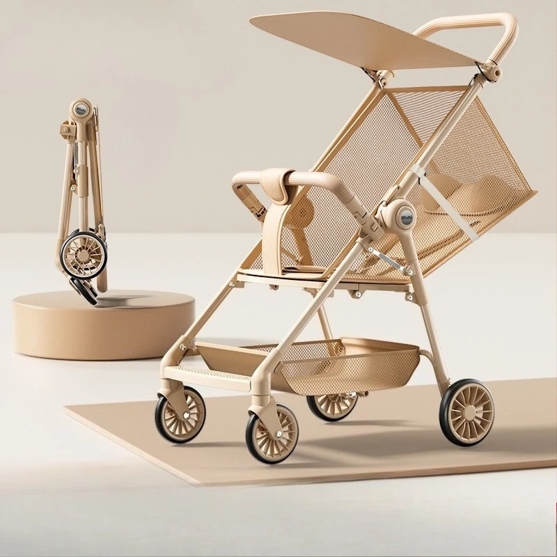 

Портативная детская коляска для путешествий, ультралегкая складная коляска с откидным сиденьем и вентилируемой тканью, компактная для путешествий