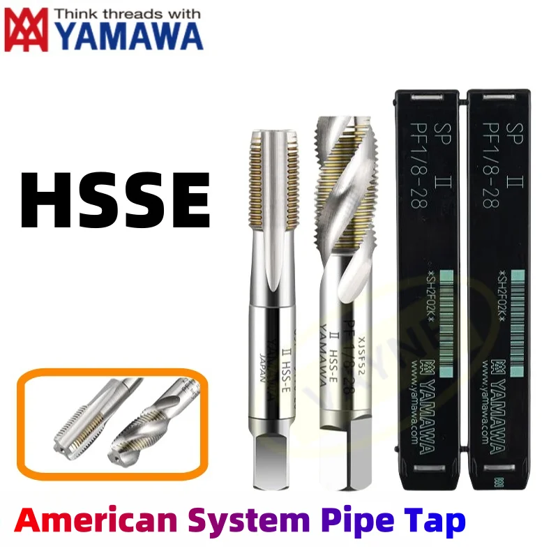 Japan YAMAWA American Pipe Straight Groove Spiral Tap Uncoating Nano Coated NPS NPT NPTF NPSF1/16 1/8 3/8 1/4-19 3/4 1/2-14 1-11