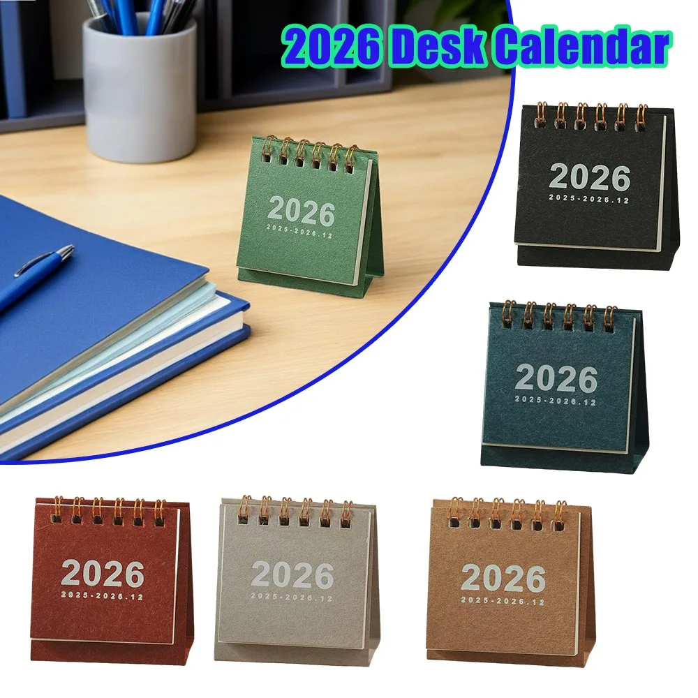 

2026 2025 Desk Calendar Vintage Vintage Style Mini Check In Calendar Lunar Dates Decorative Desktop Ornament Home Office Gift
