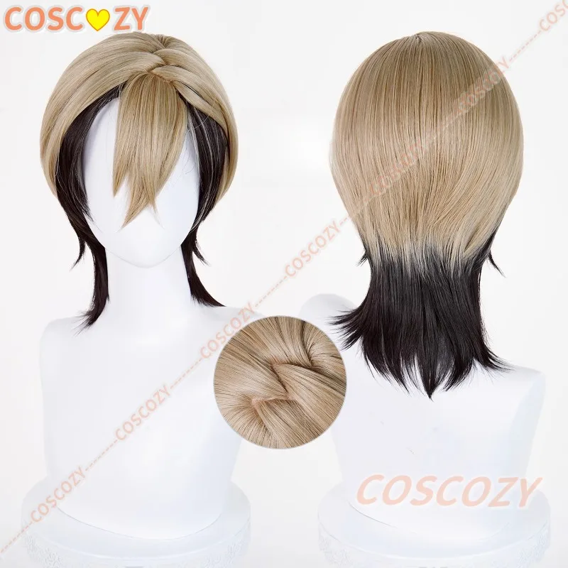Anime Spiel Zanka Cosplay Perücke Braun Schwarz 42 cm Kurze Haare Akuta Reiniger Halloween Party Prop Frauen Männer Con Rolle Spielen wigss