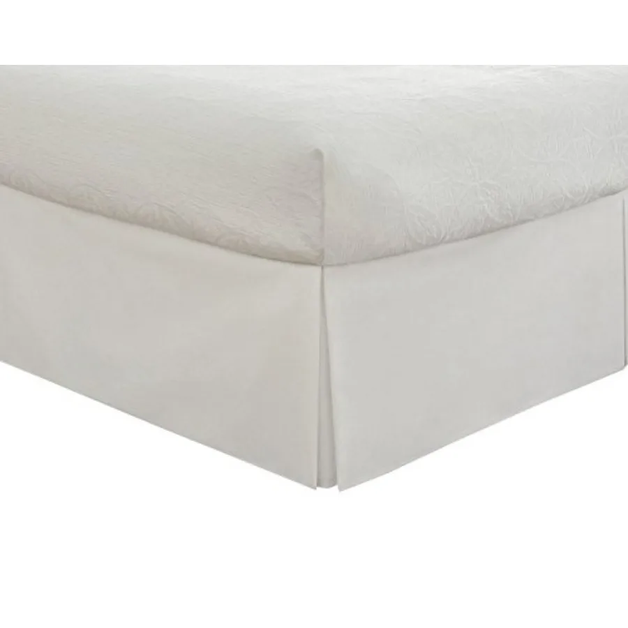 

Royal Tradition Wrinkle Free Bed Skirt 650TC King Solid White Cotton Blend 650 Thread Count