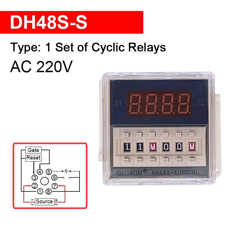 Zeitrelais DH48S-S Digitalanzeige Zeitrelais 48A-S Zyklusverzögerung(DC12V