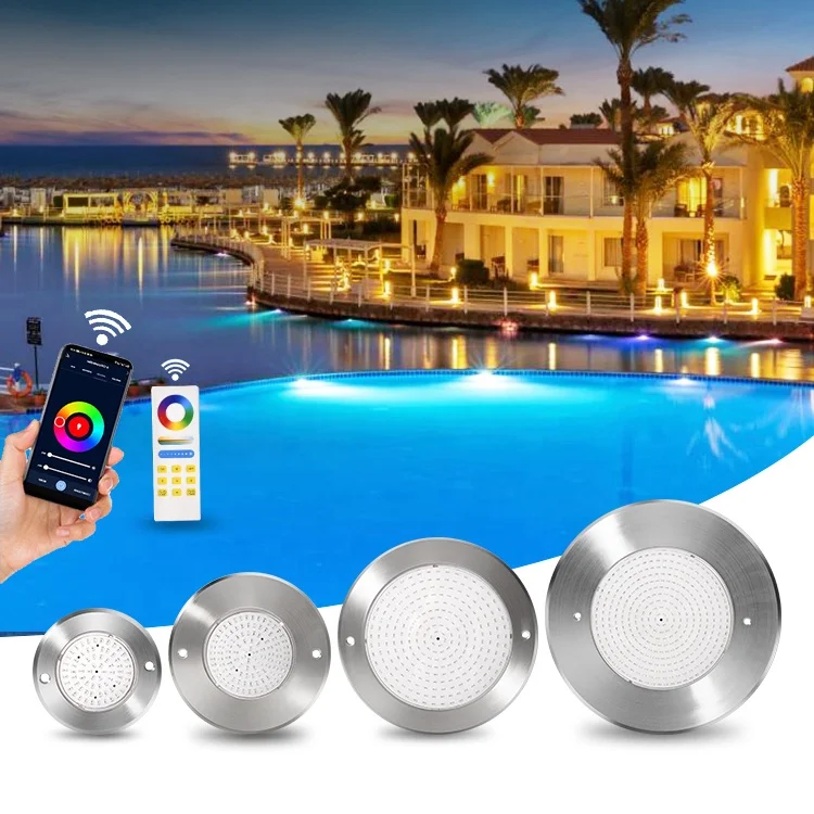 12V Slim Flat 8Mm Swimming Pool Led Underwater Light 12W 160Mm Rgb Wifi Wall Mounted Piscina Lamp